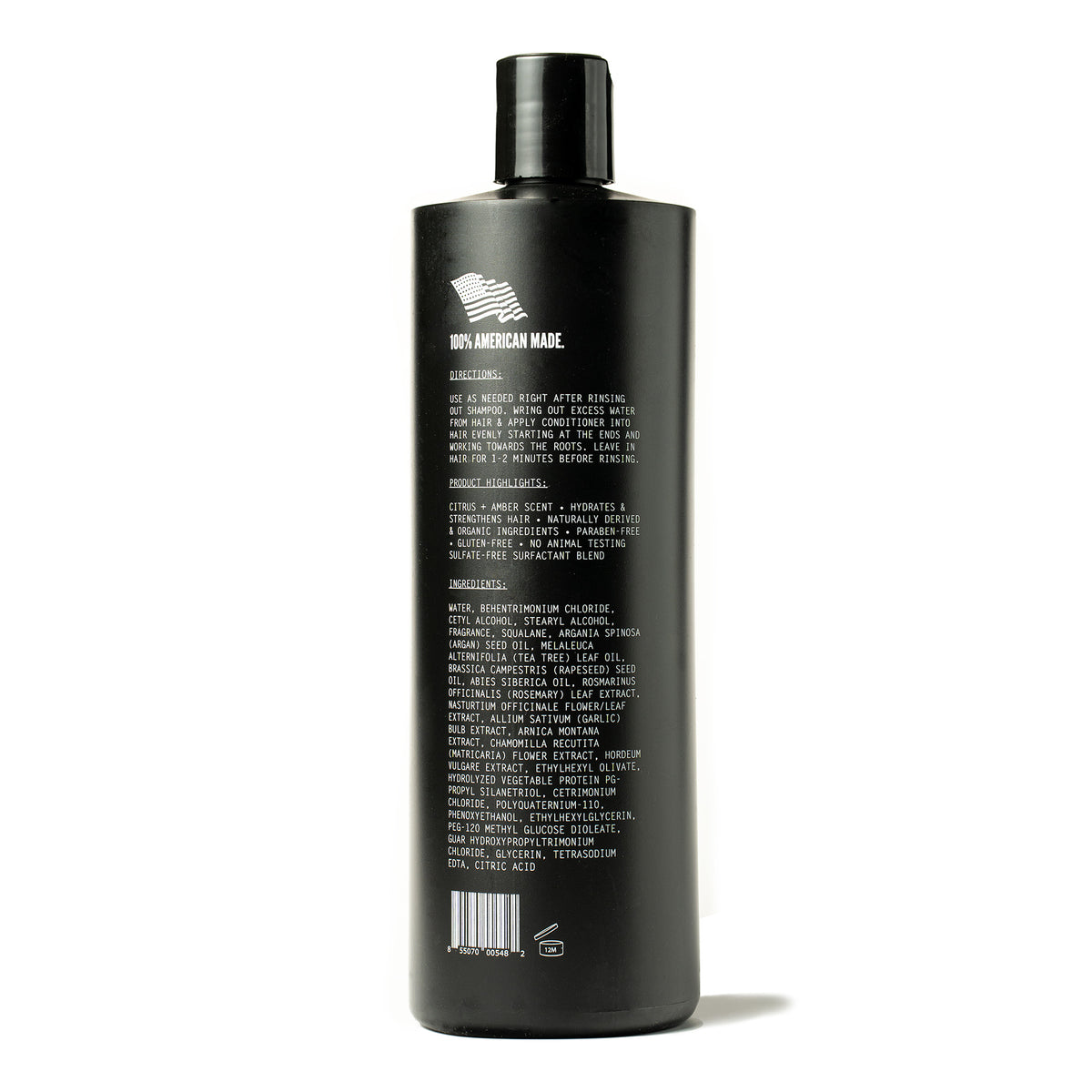 Back of the Imperial Luxe Conditioner 16 fl oz bottle showing directions, product highlights, and full ingredients list.