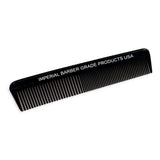 Imperial Barber Grade Products USA black 5-inch pocket comb, shown at a slight angle against a white background.