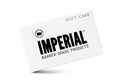 Imperial Barber Grade Products digital gift card, white with the crown logo and brand name in black.