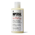 Front view of Imperial Barber Grade Products 3:1 Complete Hair and Body Wash, 9 oz bottle, with natural sage and bergamot scent.